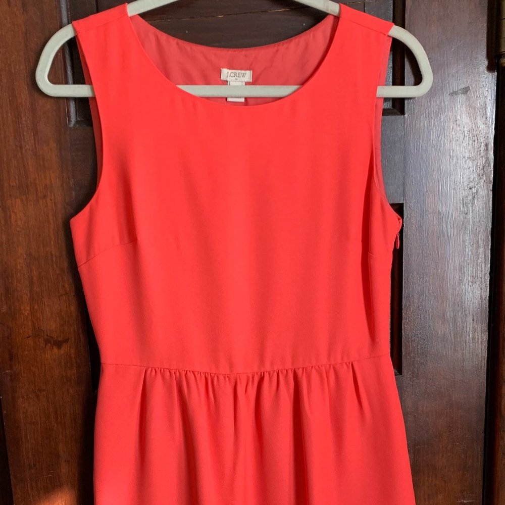 J Crew BRIGHT Salmon Pink Dress